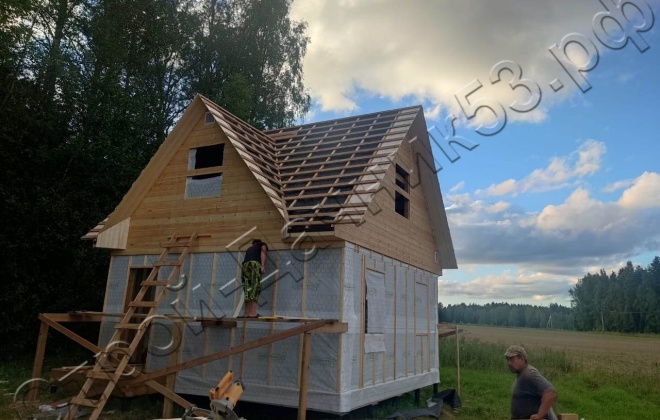 4 Каркасно-щитовой дом Д-59, 6x6м, 69.8 М², Московская область, Шаховской район, деревня Рябинки (7)